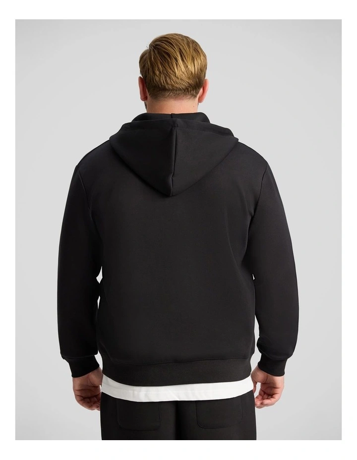 Tech Zip Thru Hoodie in Black image 2