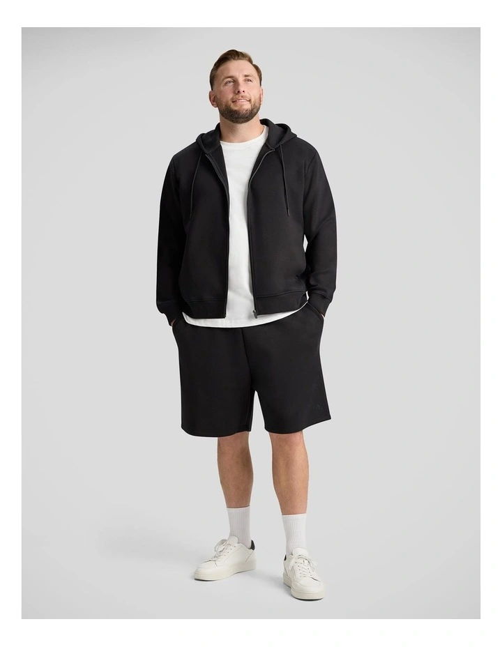 Tech Zip Thru Hoodie in Black image 4