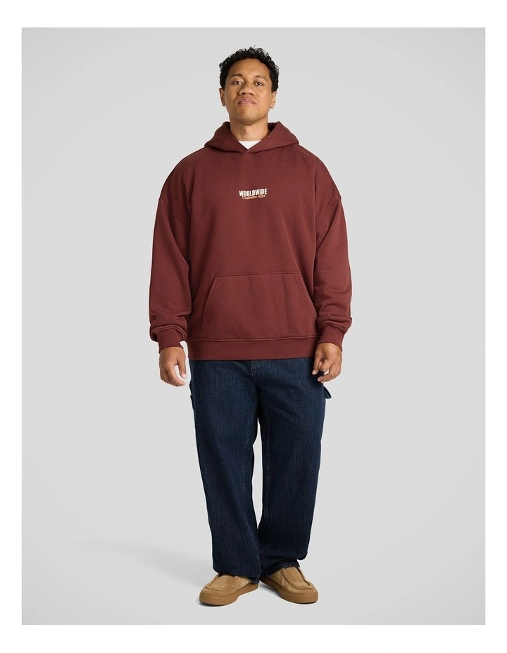 Collective Relaxed Fit Hoodie in Ox Blood image 4