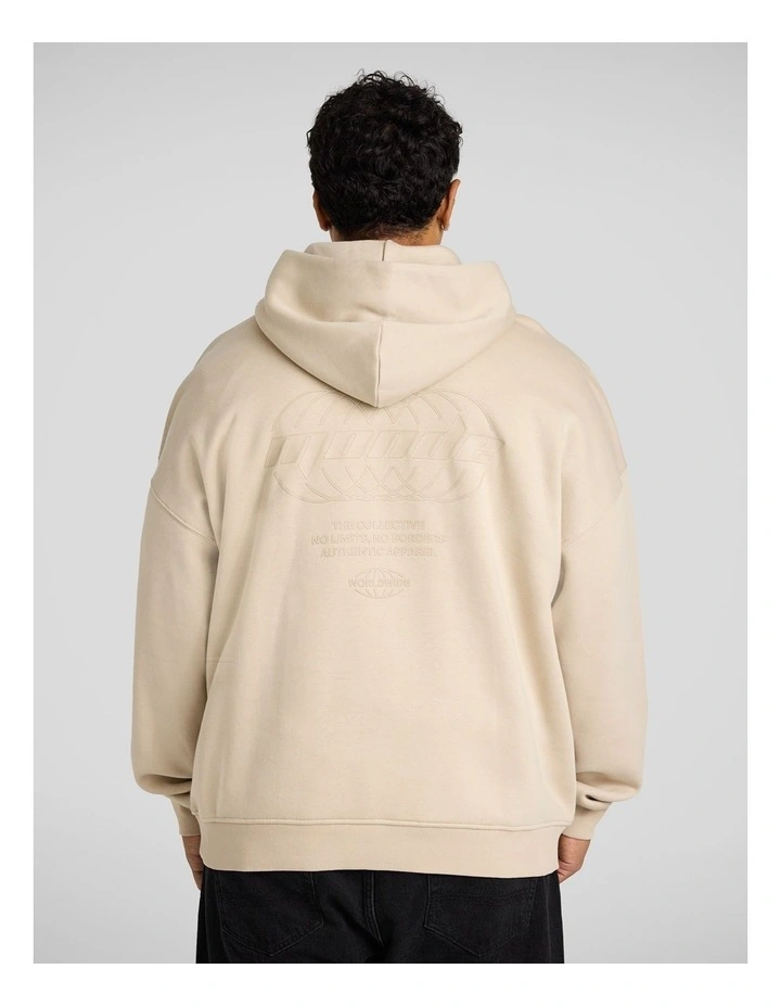 Monde Relaxed Fit Hoodie in Beige image 2
