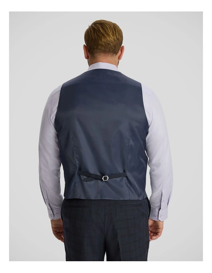 Henry Check Stretch Waistcoat in Ink image 2