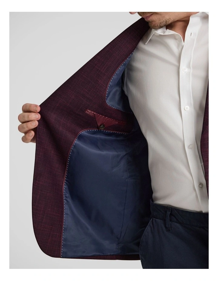 Elias Textured Blazer in Burgundy image 5
