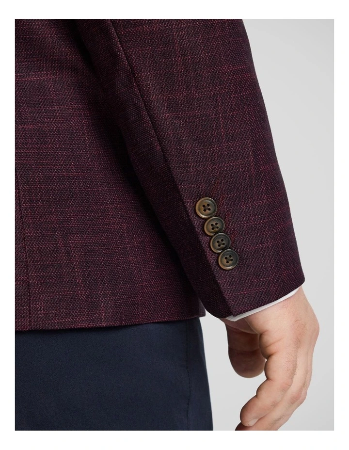 Elias Textured Blazer in Burgundy image 6