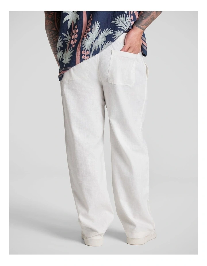 Shoreline Linen Pant in White image 2