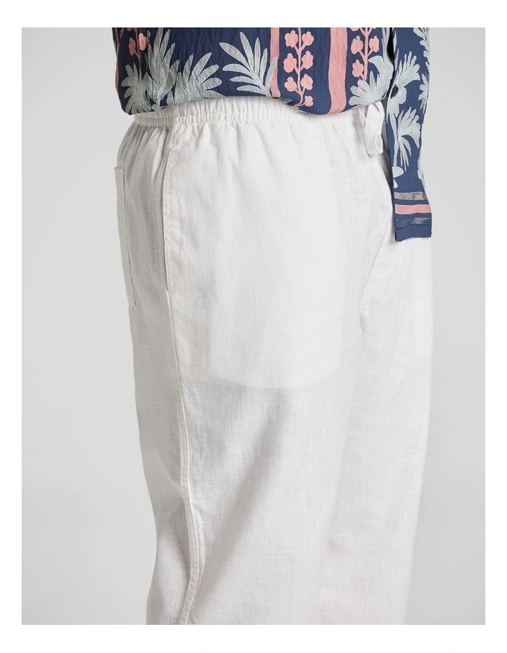 Shoreline Linen Pant in White image 3