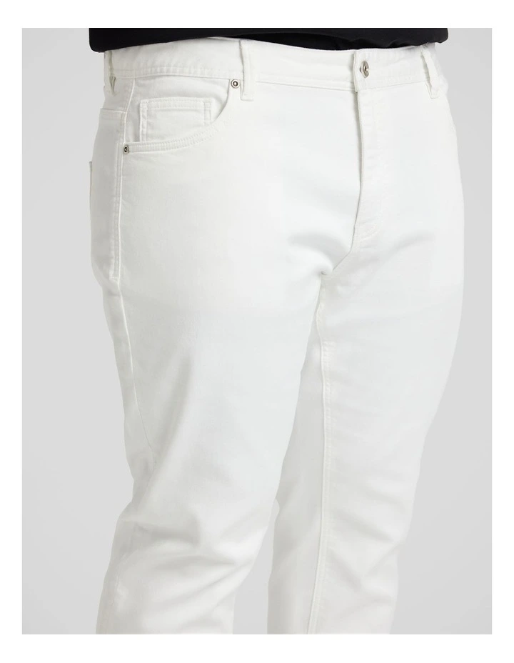 Maison Regular Knit Jean in White image 3
