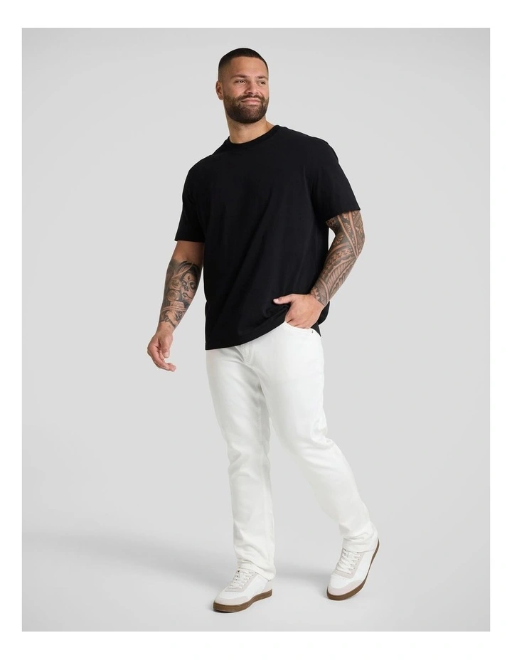 Maison Regular Knit Jean in White image 4