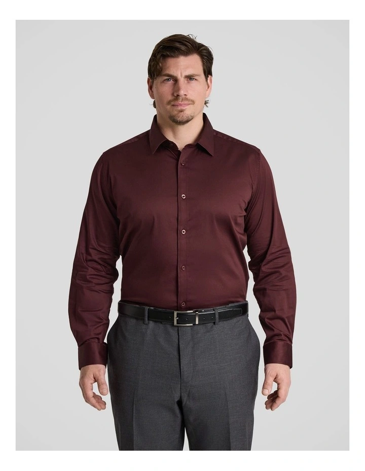 Montego Stretch Dress Shirt in Wine image 1