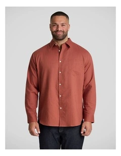 Anders Linen Shirt in Burnt Orange