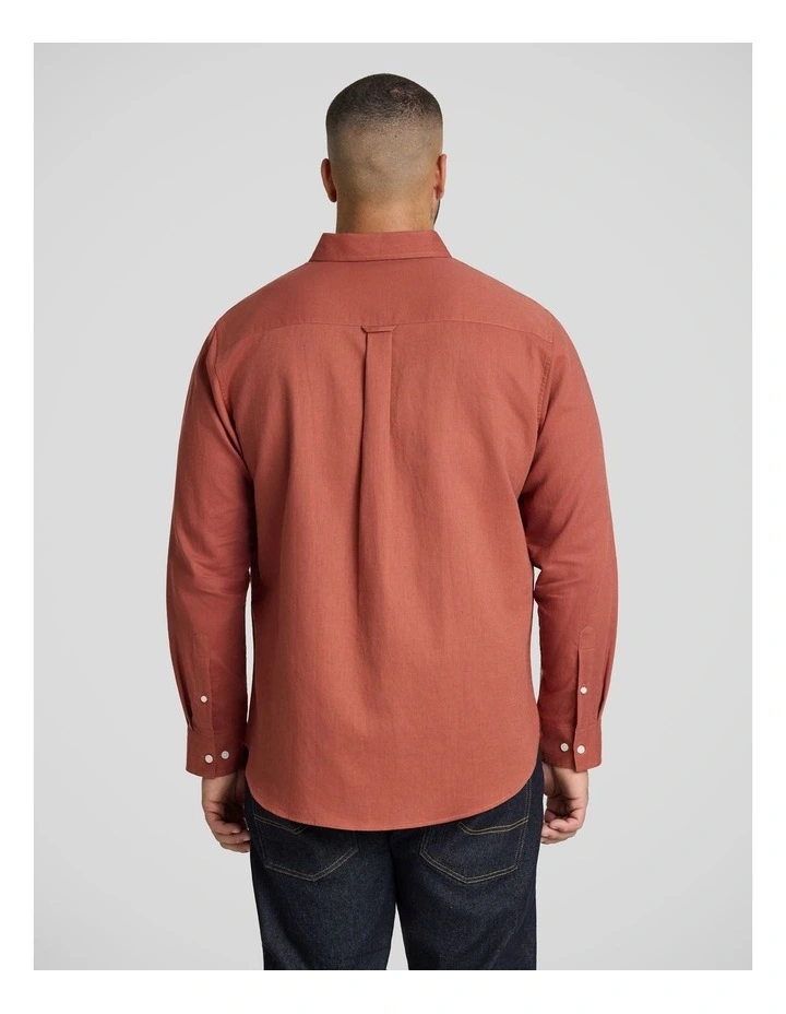Anders Linen Shirt in Burnt Orange image 2