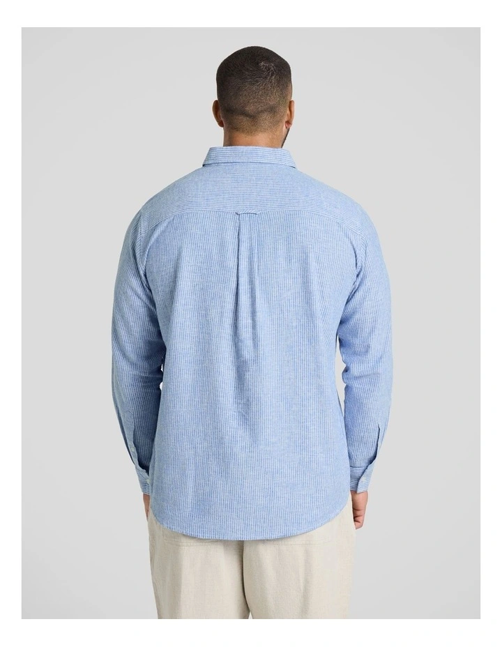 Beau Casual Stripe Shirt in Blue image 2