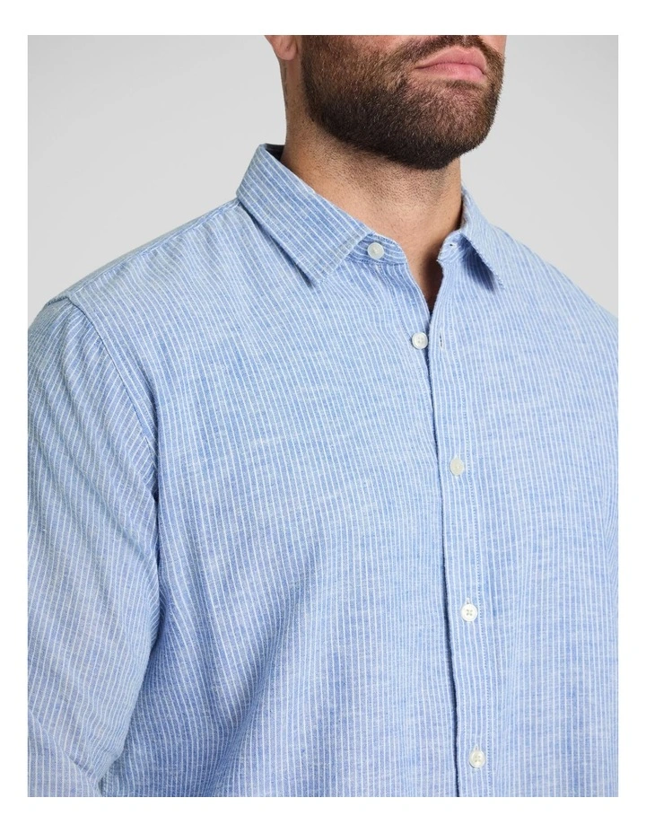 Beau Casual Stripe Shirt in Blue image 3