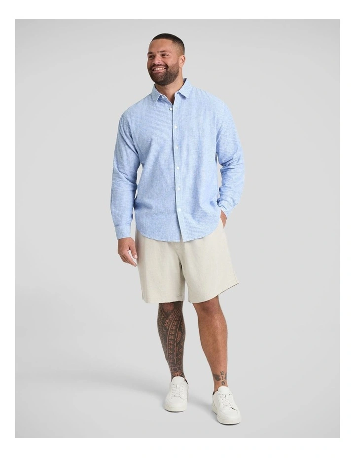 Beau Casual Stripe Shirt in Blue image 4