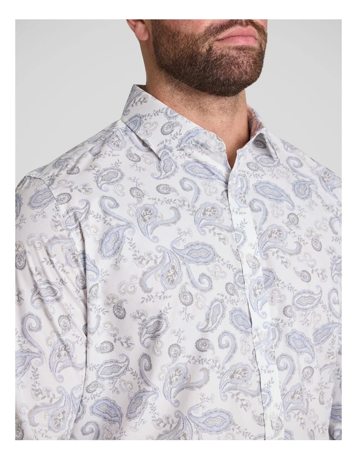 Hamilton Paisley Shirt in White image 3
