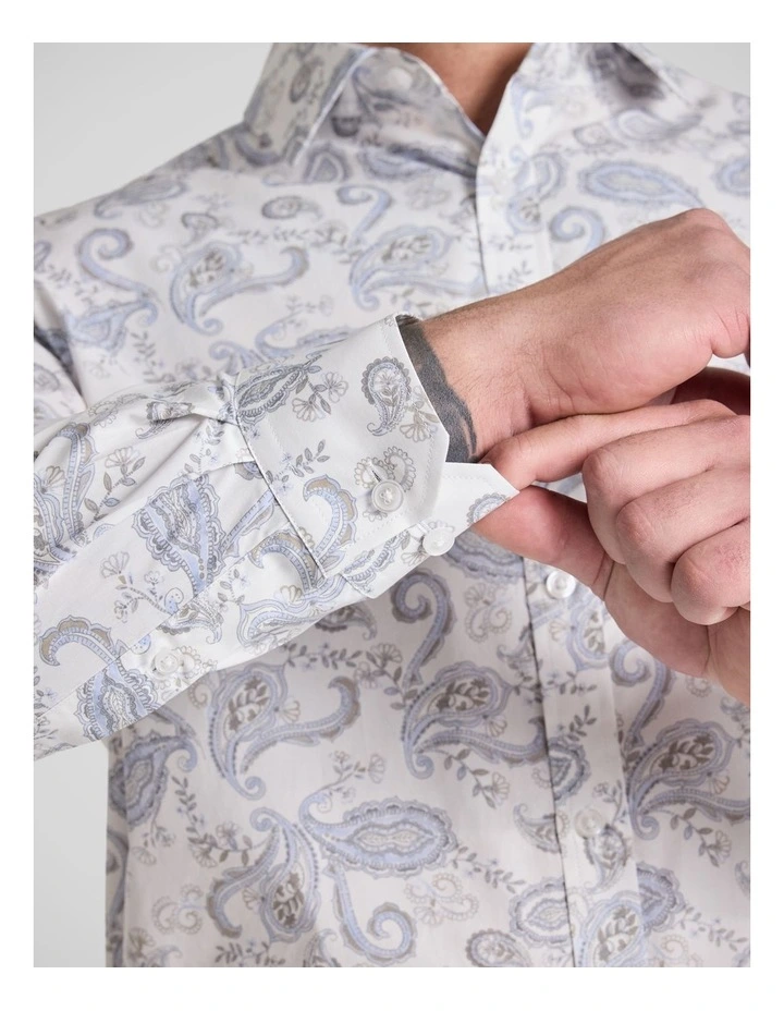 Hamilton Paisley Shirt in White image 5