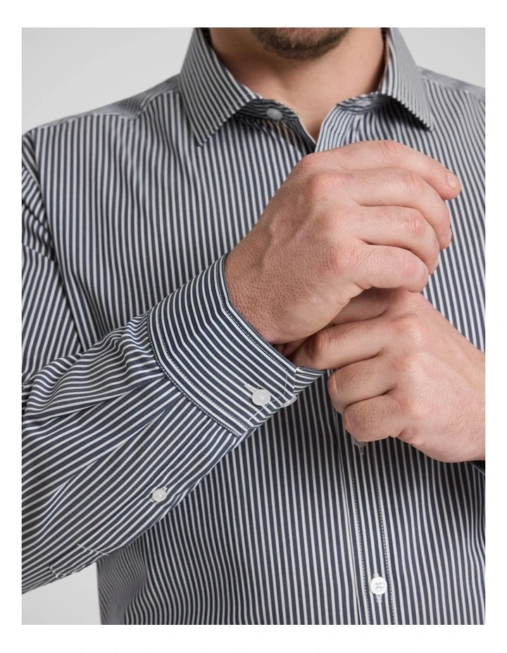 Hunter Stripe Easycare Shirt in Ink image 5