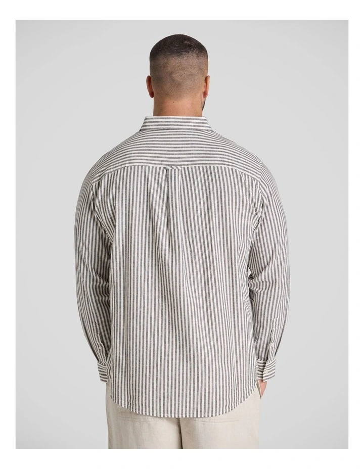 Lance Casual Stripe Shirt in Ink image 2