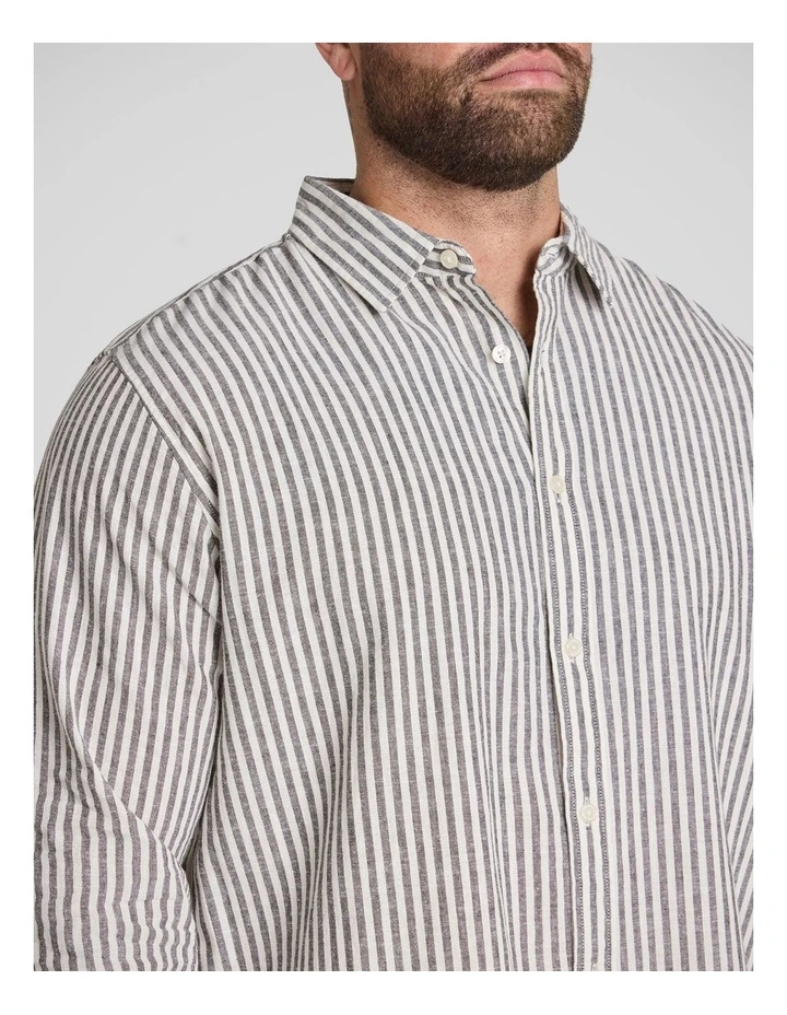Lance Casual Stripe Shirt in Ink image 3