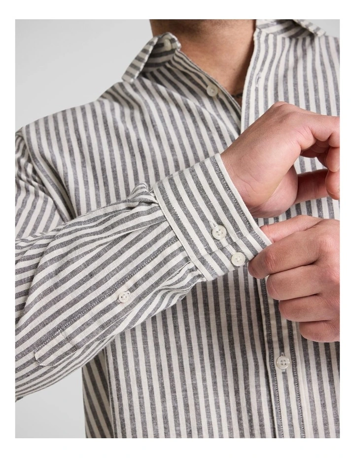 Lance Casual Stripe Shirt in Ink image 5