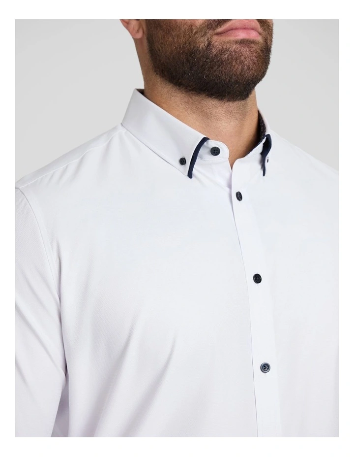 Roman Dobby Smart Shirt in White image 3
