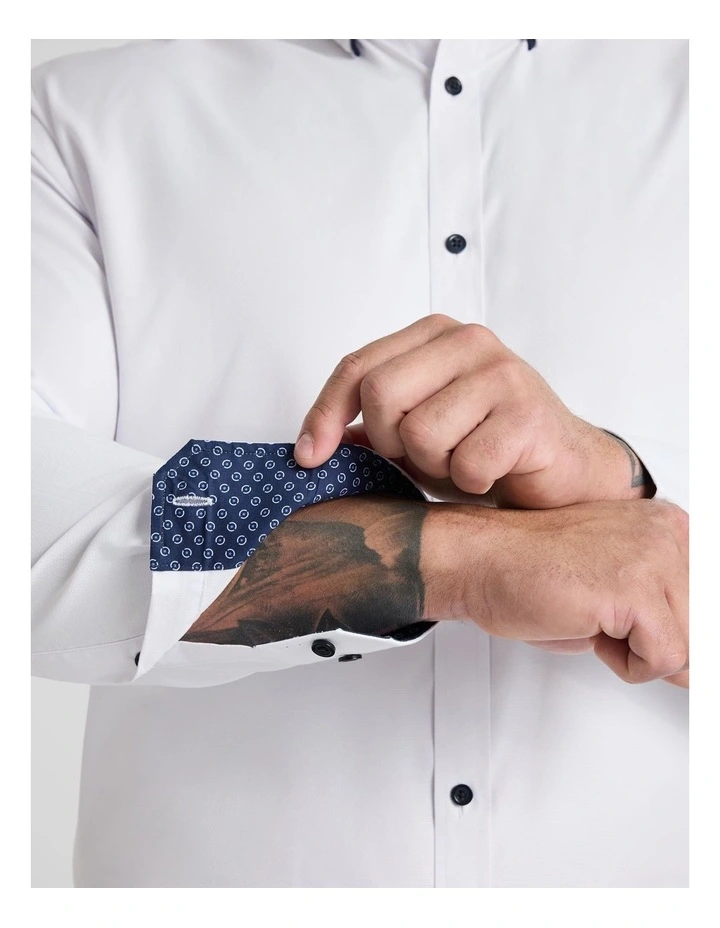 Roman Dobby Smart Shirt in White image 6
