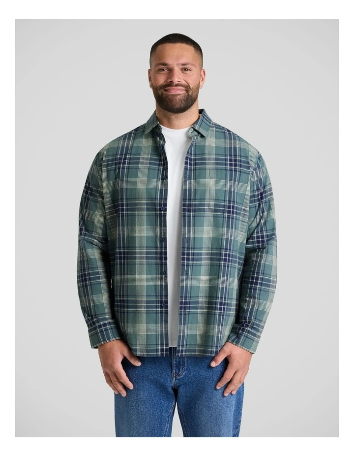 Rueben Casual Check Shirt in Green image 1