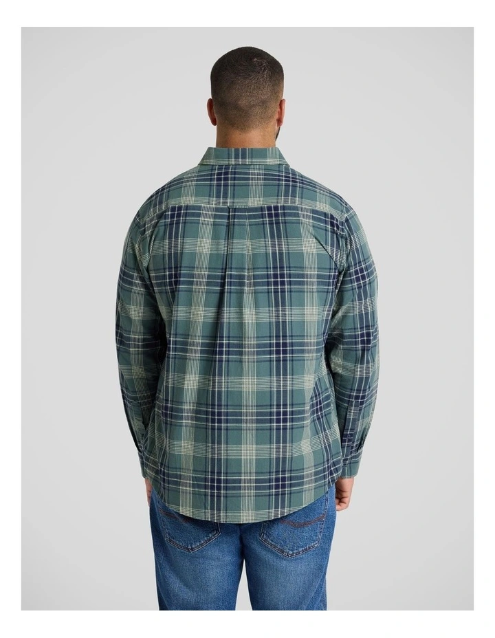 Rueben Casual Check Shirt in Green image 2