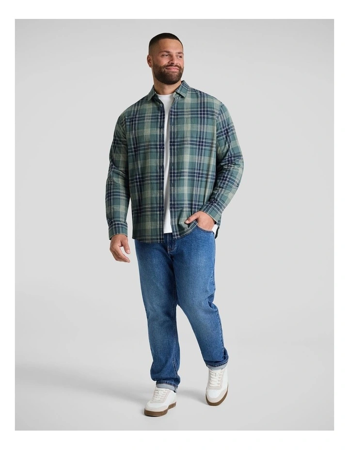 Rueben Casual Check Shirt in Green image 4