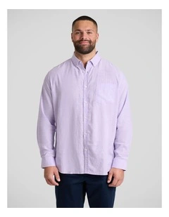 Serge Melange Linen Shirt in Violet
