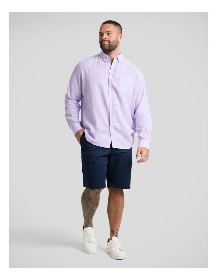 Serge Melange Linen Shirt in Violet image 4