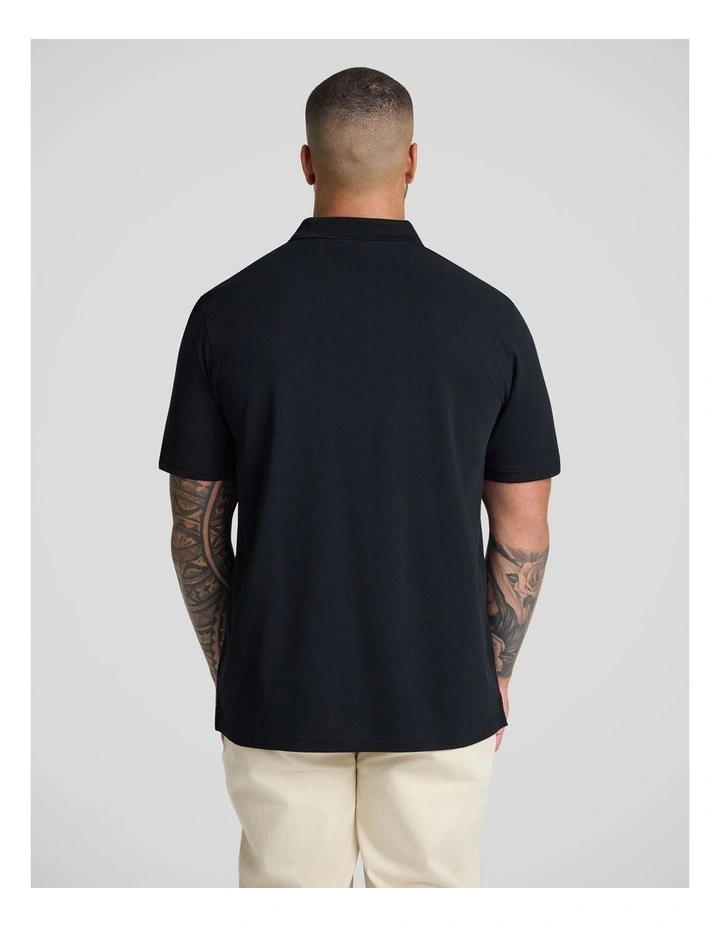 Asher Pique Polo in Black image 2