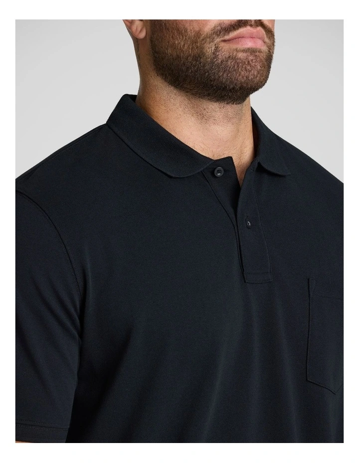 Asher Pique Polo in Black image 3