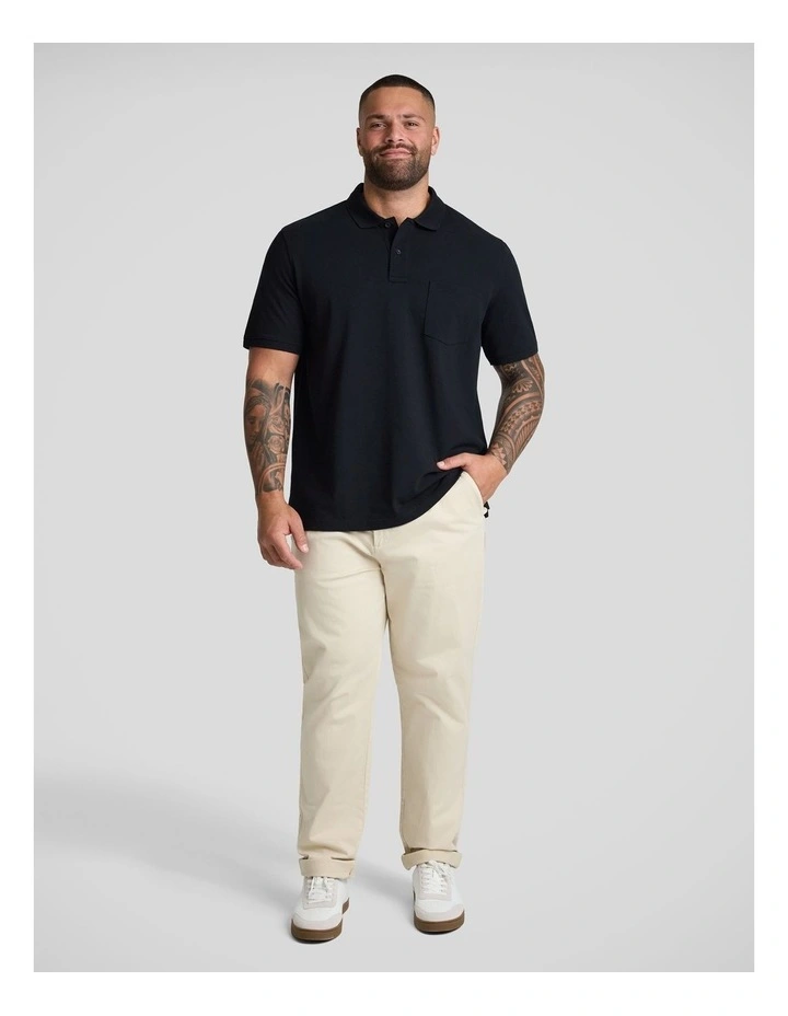 Asher Pique Polo in Black image 4