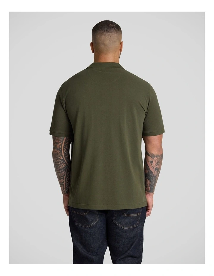 Asher Pique Polo in Olive image 2