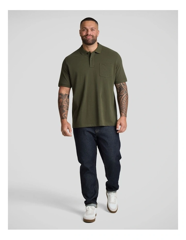 Asher Pique Polo in Olive image 4