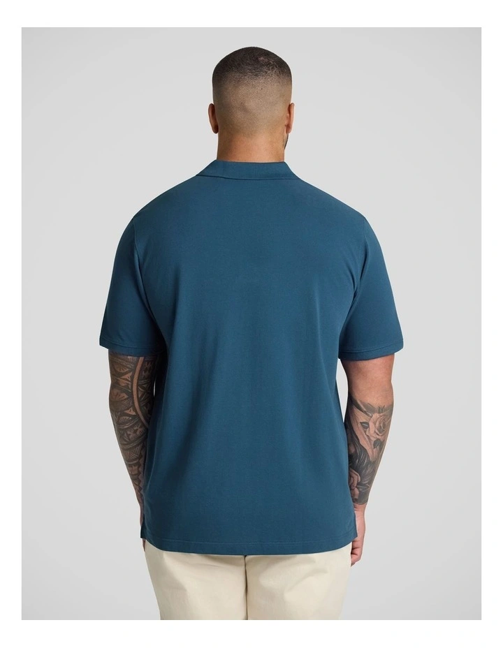 Asher Pique Polo in Teal image 2