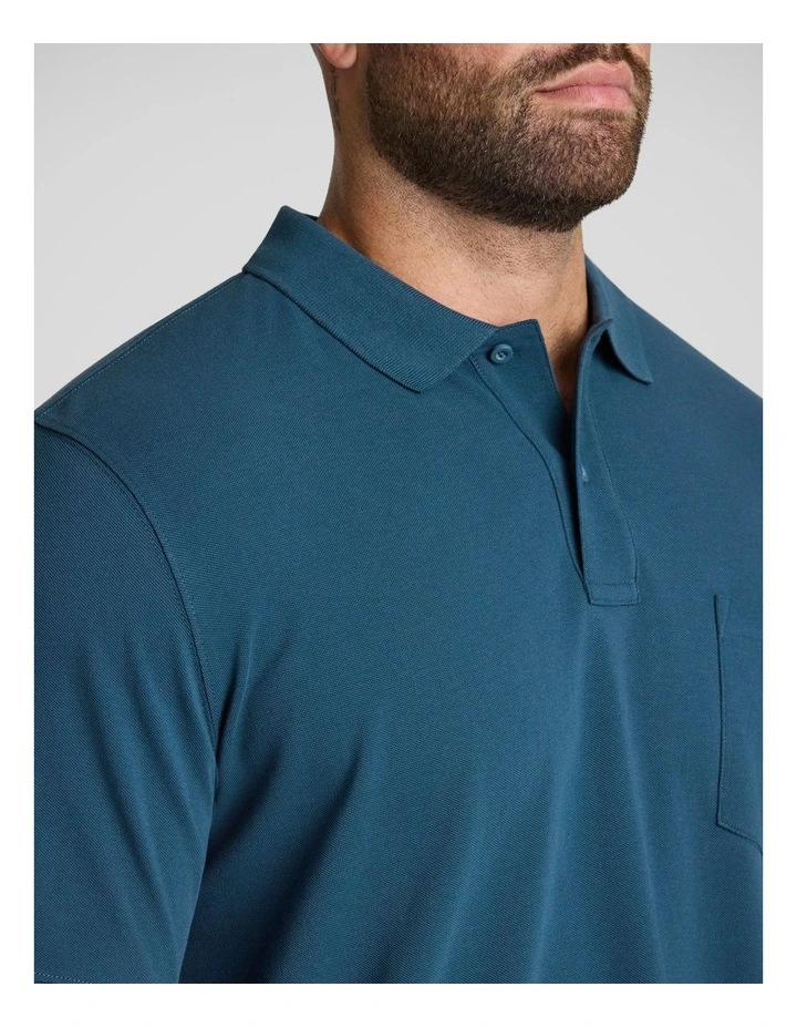 Asher Pique Polo in Teal image 3