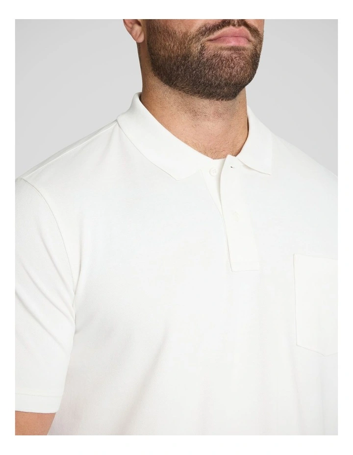 Asher Pique Polo in White image 3