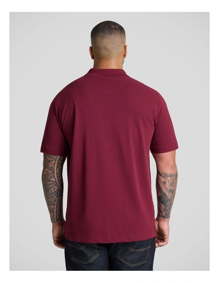 Asher Pique Polo in Burgundy image 2