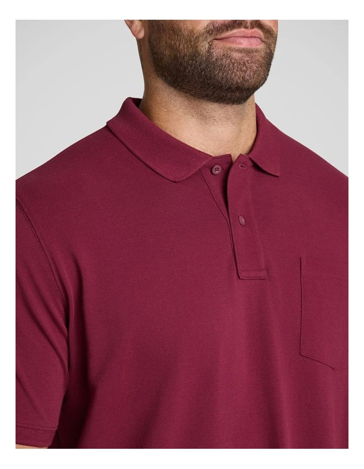 Asher Pique Polo in Burgundy image 3