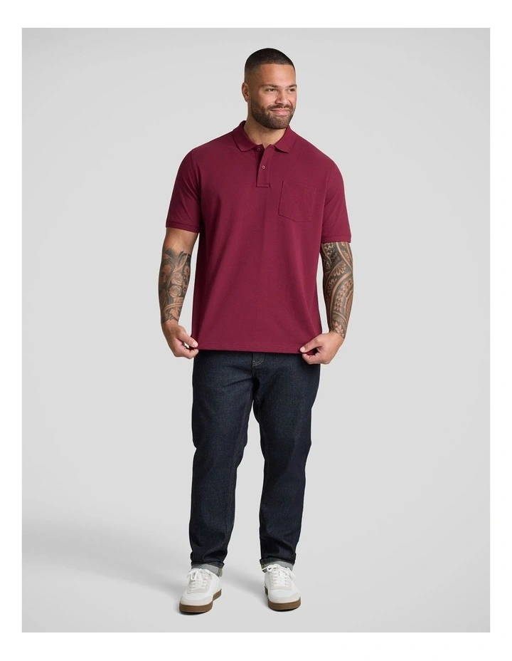 Asher Pique Polo in Burgundy image 4