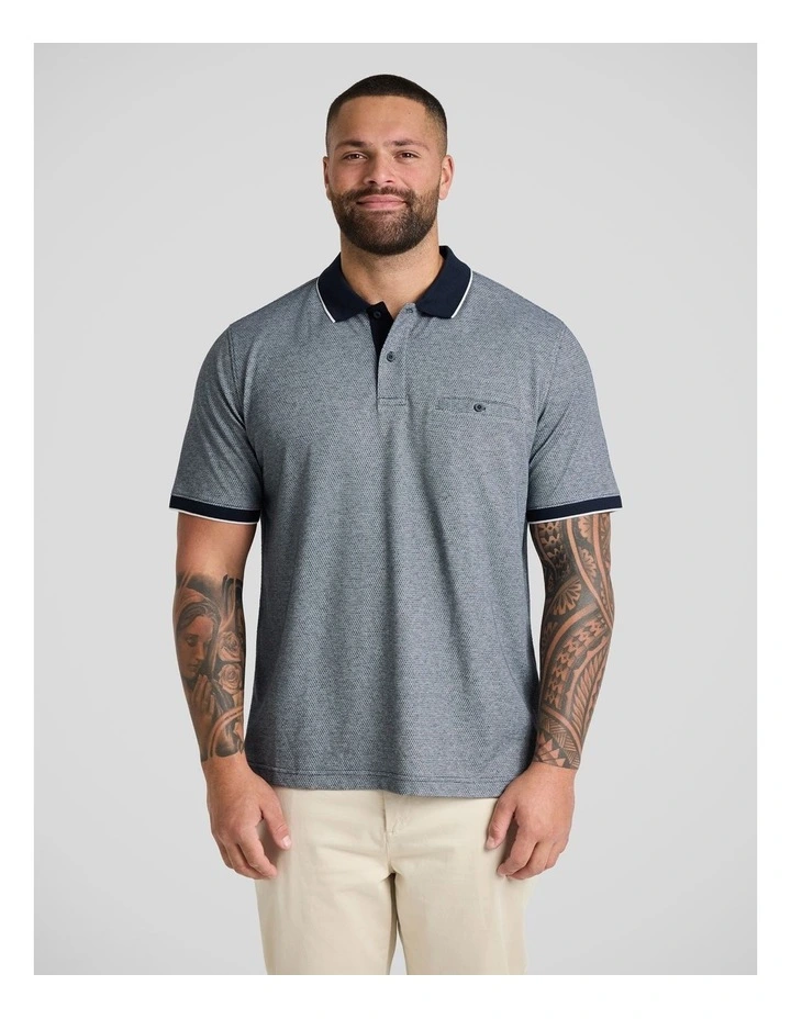Jude Jaquard Polo in Navy image 1