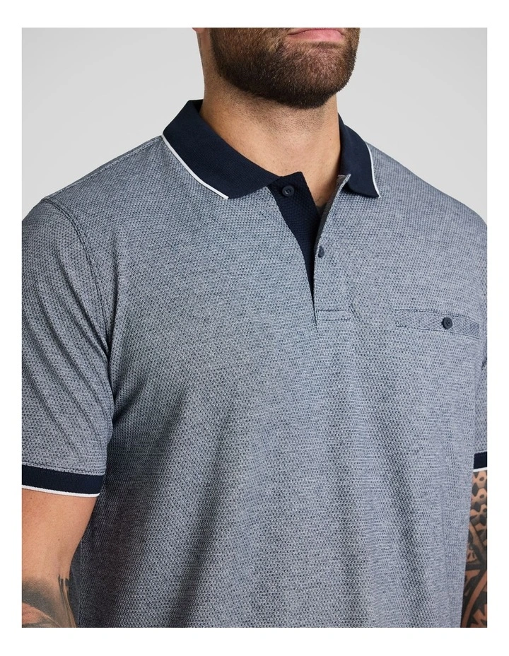 Jude Jaquard Polo in Navy image 3