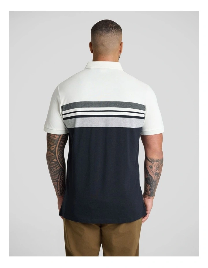 Leon Stripe Polo in White image 2