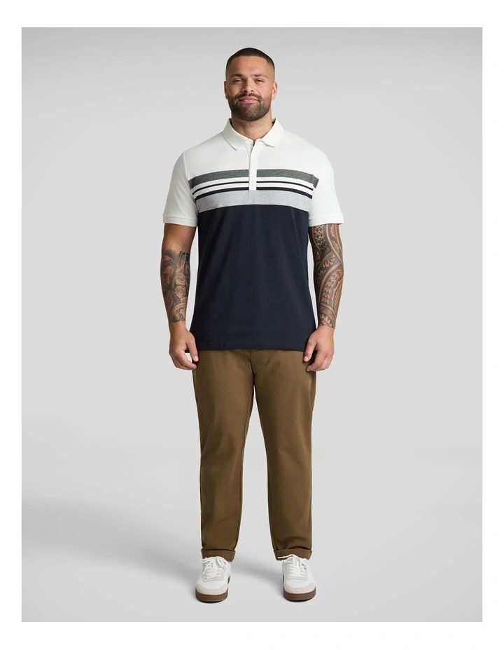 Leon Stripe Polo in White image 4