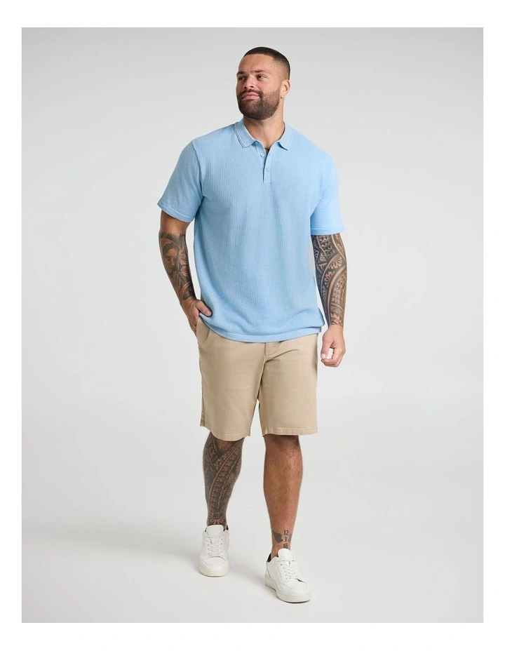 Myles Knitted Polo in Blue Marle image 4
