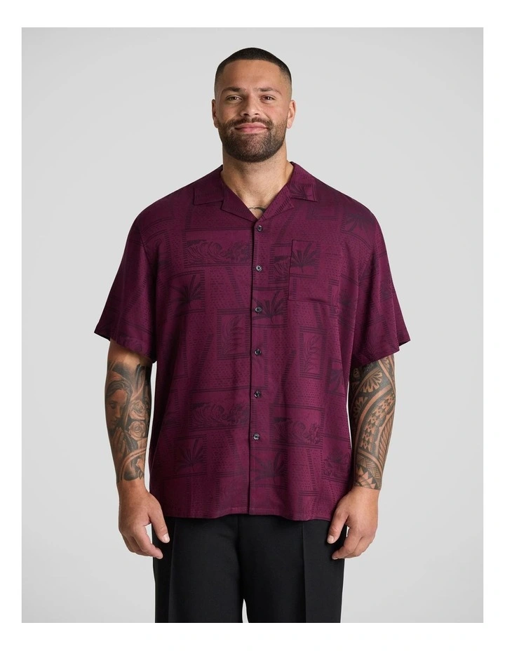 Basque Relaxed Fit Shirt in Burgundy image 1