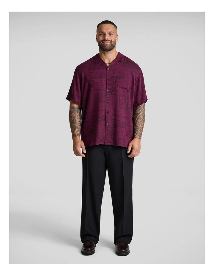 Basque Relaxed Fit Shirt in Burgundy image 4