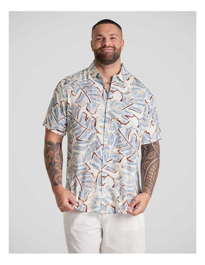 Curacao Print Shirt in White image 1