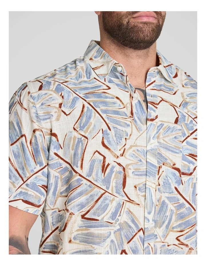 Curacao Print Shirt in White image 3